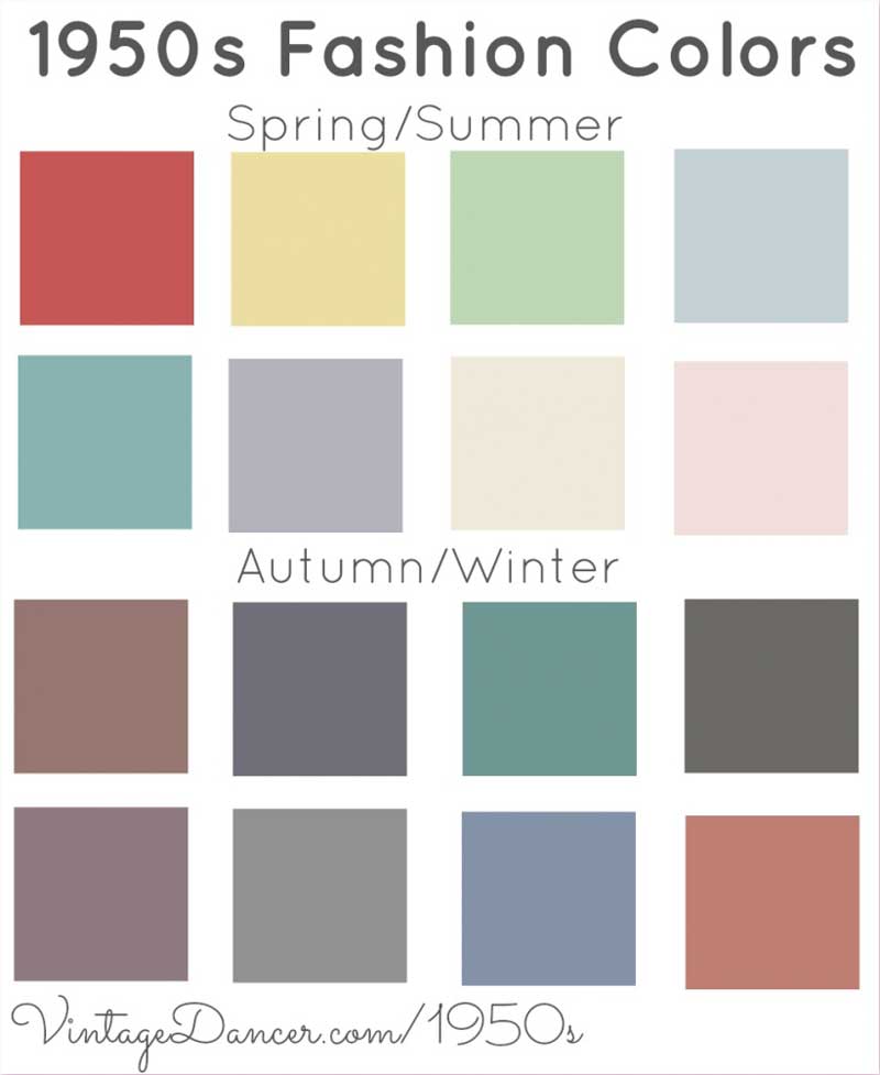 Τα χρώματα στη μόδα το 1950